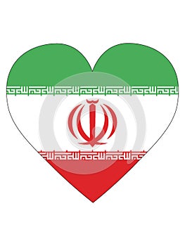 Heart Shaped Flag of Iran