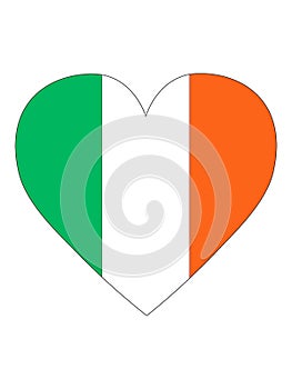 Heart Shaped Flag of Ireland