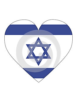 Heart Shaped Flag of Israel