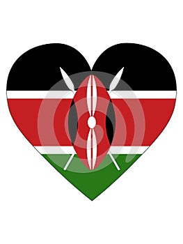 Heart Shaped Flag of Kenya