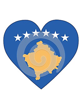 Heart Shaped Flag of Kosovo