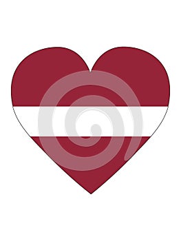 Heart Shaped Flag of Latvia