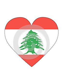 Heart Shaped Flag of Lebanon