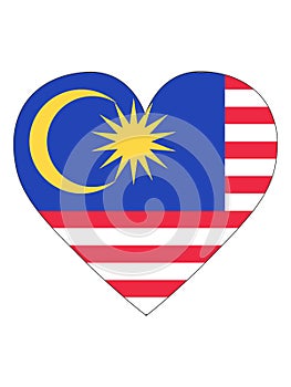 Heart Shaped Flag of Malaysia