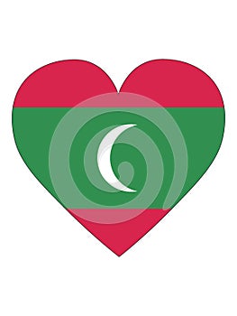 Heart Shaped Flag of Maldives