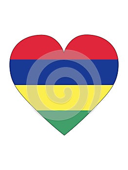 Heart Shaped Flag of Mauritius