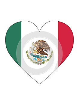 Heart Shaped Flag of Mexico