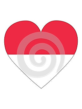 Heart Shaped Flag of Monaco