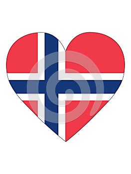 Heart Shaped Flag of Norway