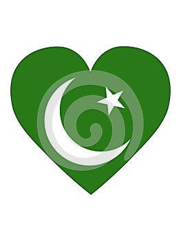 Heart Shaped Flag of Pakistan