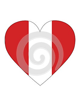Heart Shaped Flag of Peru