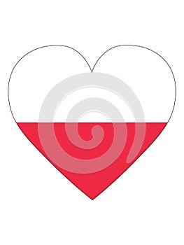 Heart Shaped Flag of Poland