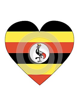 Heart Shaped Flag of Uganda