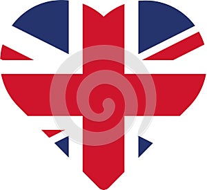 Heart shaped flag of the United Kingdom