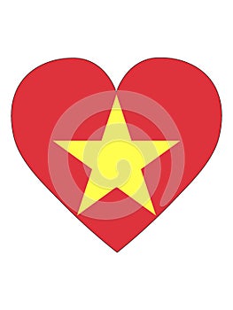Heart Shaped Flag of Vietnam