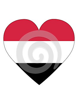 Heart Shaped Flag of Yemen