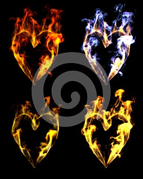 Heart shaped flames