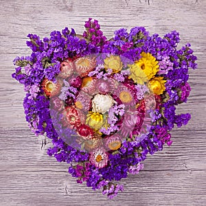 Heart shaped flower wreath