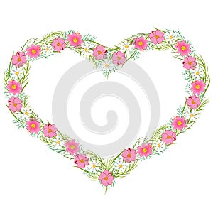 Heart-shaped flower wreath