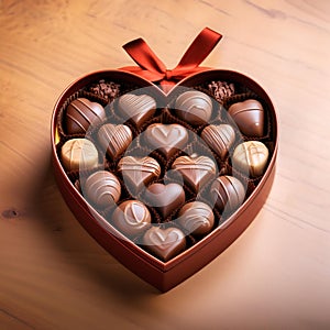 Heart shaped gift box having chocolates