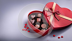 Heart shaped gift box having chocolates