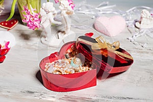 Heart shaped gift box for Valentines day