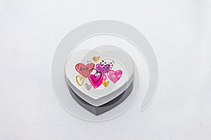 A heart shaped gift box