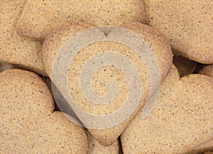 Heart shaped ginger snap cookies