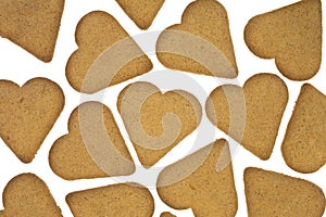 Heart shaped ginger snap cookies