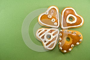 Heart shaped gingerbread cookies