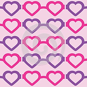 Heart-Shaped Glasses Seamless Pattern