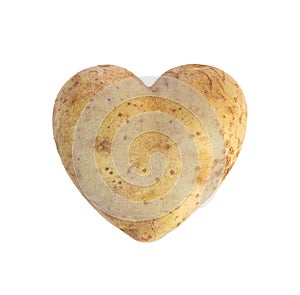 Heart shaped golden potato spud photo
