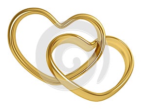 Heart shaped golden rings