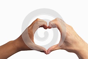 Heart shaped hand gesture