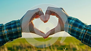 The Heart-Shaped Hands Gesture.AI generated image