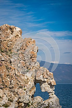 Heart shaped hole in the rock of Kurma`s Cape.