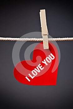 Heart shaped I love you card