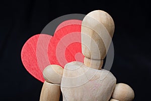 Heart shaped icon in handas love conception