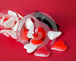 heart-shaped jelly candies to give away on Valentine\'s Day