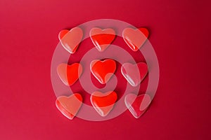 heart-shaped jelly candies to give away on Valentine\'s Day