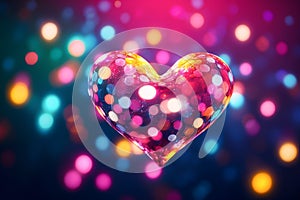 Heart shaped lights, Valentines day background