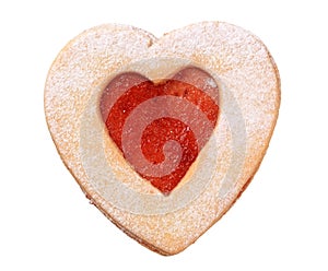 Heart shaped Linzer cookie