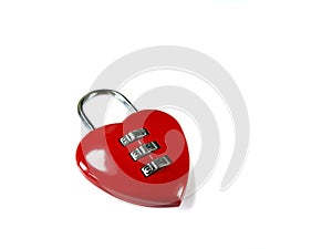 Heart shaped lock with numerical locking mechanism