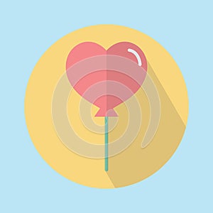 Heart shaped lollipop. Vector illustration decorative background design