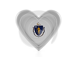 Heart shaped Massachusetts state flag