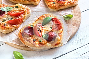 Heart shaped mini pizzas