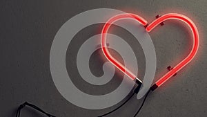 Heart shaped neon light