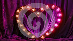The heart-shaped neon light.AI generated image
