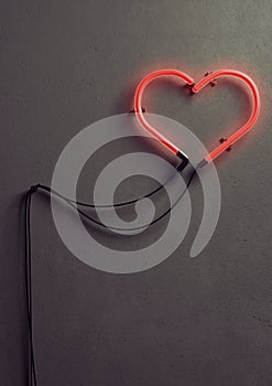 Heart shaped neon light