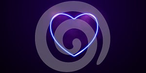 Heart-shaped neon wire with smoke on dark backdrop